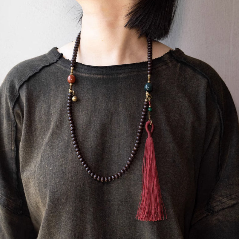 Buddha Stones 108 Mala Koraliki Naturalne Tybet Fioletowe Nasiona Bodhi Bransoletka Pomyślności