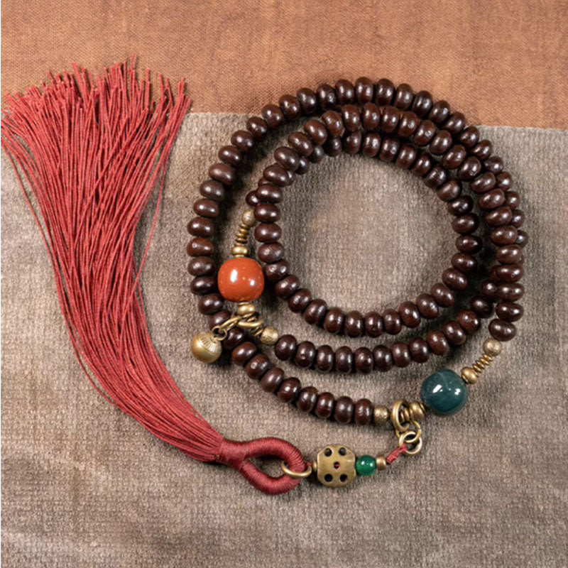 Buddha Stones 108 Mala Koraliki Naturalne Tybet Fioletowe Nasiona Bodhi Bransoletka Pomyślności