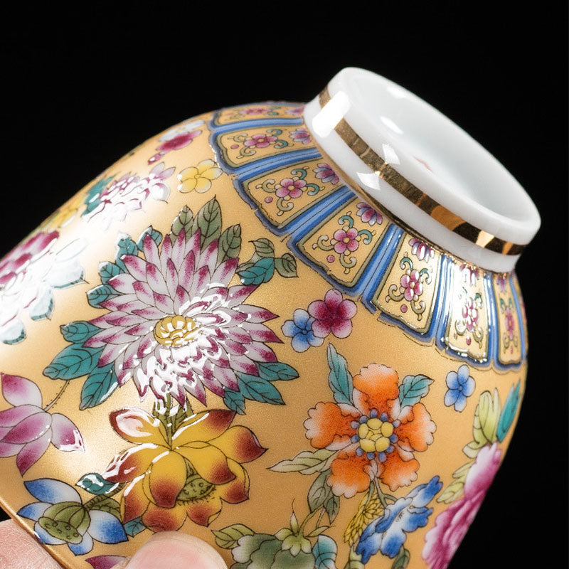 Buddha Stones Kwiaty Piwonii Ceramiczny Gaiwan Sancai Filiżanka Kung Fu Filiżanka I Spodek Z Pokrywką