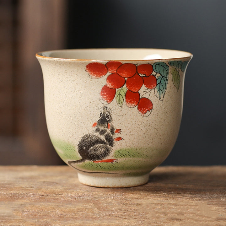 Buddha Stones 12 Chińskie Zodiak Ceramiczny Filiżanka Kung Fu Filiżanka do Herbaty 130ml