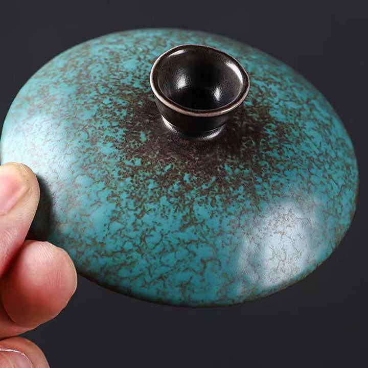 Buddha Stones Tradycyjna Sosna Zielona Ceramiczna Gaiwan Sancai Filiżanka Do Herbaty Kung Fu Filiżanka Do Herbaty I Spodek Z Pokrywką