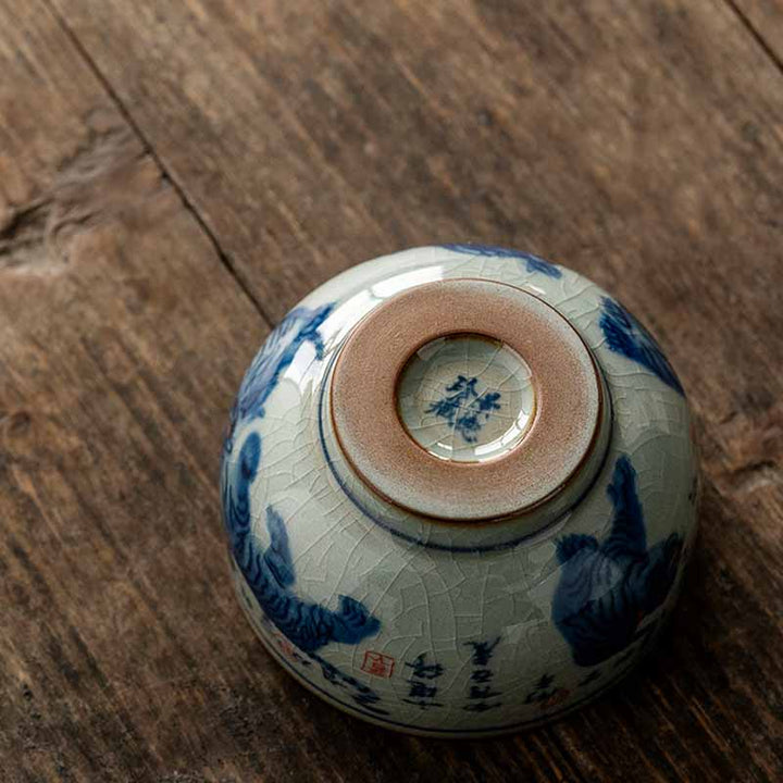 Buddha Stones Jingdezhen Malowane Ręcznie Uroczy Tygrys Ceramiczny Filiżanka Do Herbaty Kung Fu Miska 140 ml