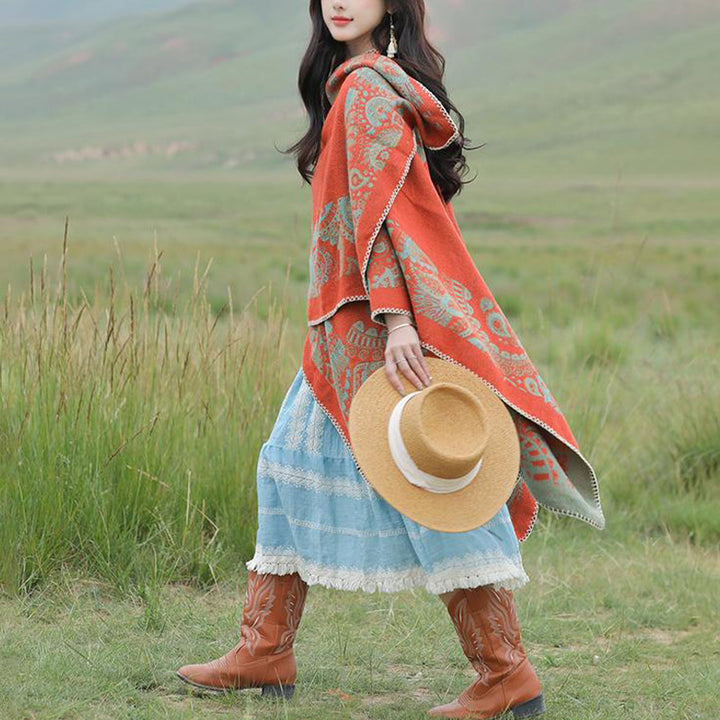 Buddha Stones Tybetański Szal Prosty Wzór Zimowy Przytulny Szalik Podróżny Otulacz - image 7