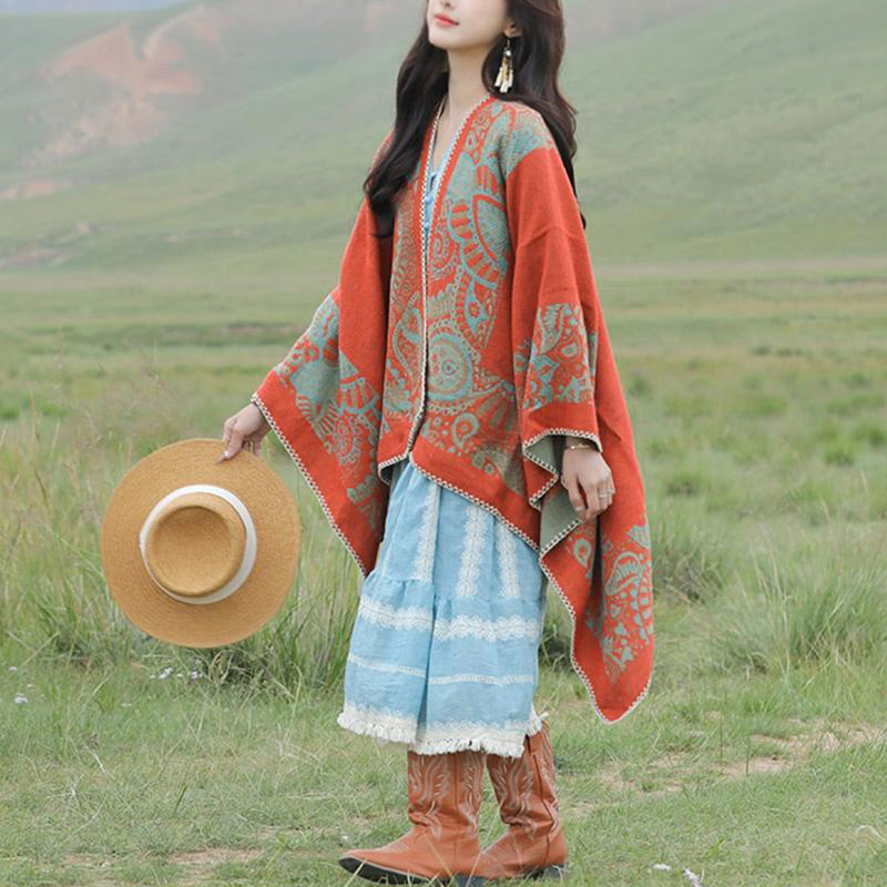 Buddha Stones Tybetański Szal Prosty Wzór Zimowy Przytulny Szalik Podróżny Otulacz - image 11