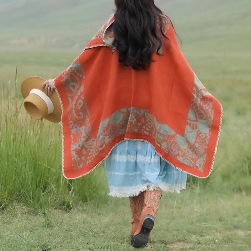 Buddha Stones Tybetański Szal Prosty Wzór Zimowy Przytulny Szalik Podróżny Otulacz - image 16