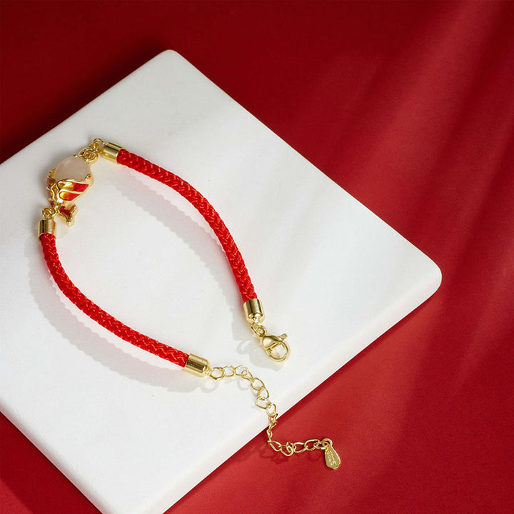 Buddha Stones Chalcedon Szczęście Ryba Koi Bogactwo Bransoletka Naszyjnik Wisiorek
