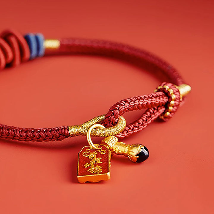 Buddha Stones 925 Srebro Sterlingowe Koi Ryba Charm Bogactwo Sukces Bransoletka pleciona