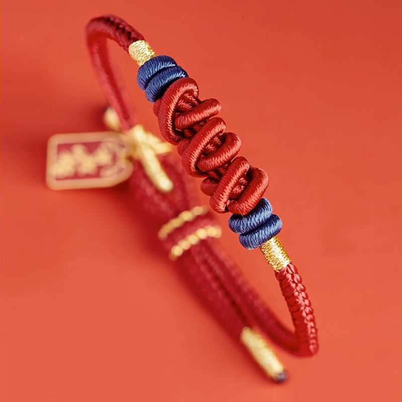Buddha Stones 925 Srebro Sterlingowe Koi Ryba Charm Bogactwo Sukces Bransoletka pleciona