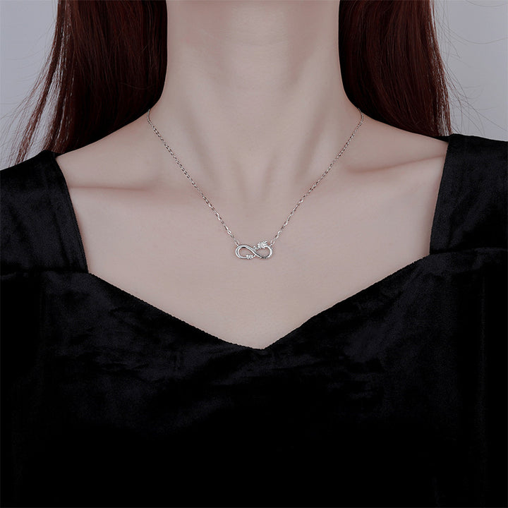 Buddha Stones 999 Srebro Sterling Rok Smoka Nieskończony Węzeł Naszyjnik Sukces Wisiorek