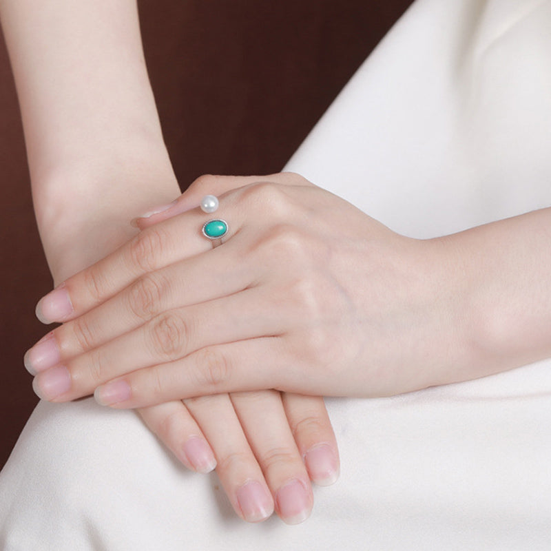 Buddha Stones 925 Srebro Sterling Perła Turkus Uzdrawiający Naszyjnik Mądrość Wisiorek Pierścień Kolczyki - image 8