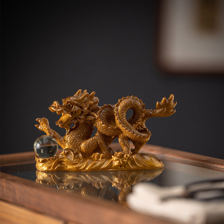 Buddha Stones Rok Smoka Zmieniająca Kolor Żywica Szczęście Sukces Herbata Zwierzę Dom Figurka Dekoracja - image 3