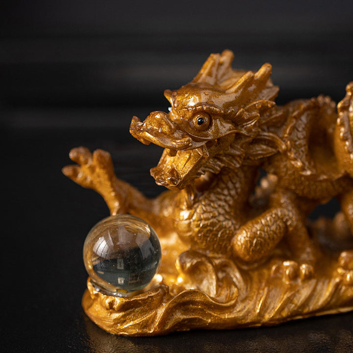 Buddha Stones Rok Smoka Zmieniająca Kolor Żywica Szczęście Sukces Herbata Zwierzę Dom Figurka Dekoracja - image 16