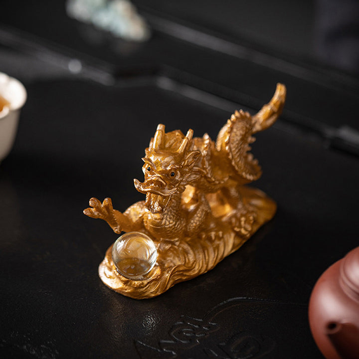 Buddha Stones Rok Smoka Zmieniająca Kolor Żywica Szczęście Sukces Herbata Zwierzę Dom Figurka Dekoracja - image 12