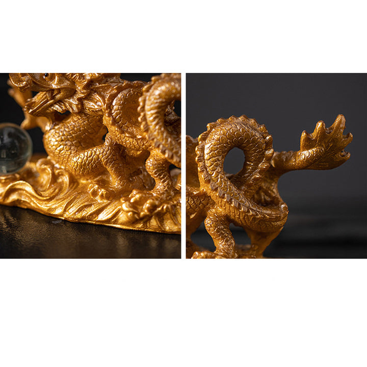 Buddha Stones Rok Smoka Zmieniająca Kolor Żywica Szczęście Sukces Herbata Zwierzę Dom Figurka Dekoracja