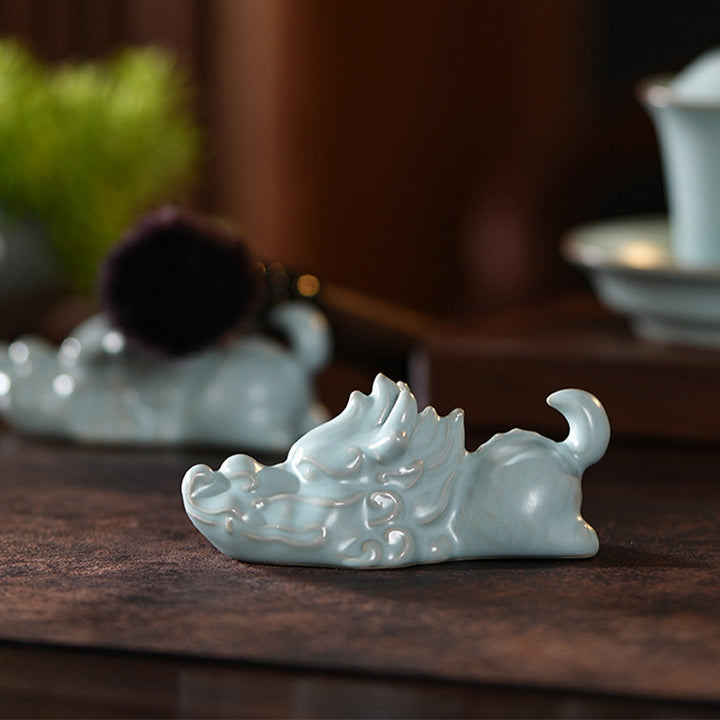 Buddha Stones Rok Smoka Szczęście Ceramiczna Herbata Zwierzę Dom Figurka Dekoracja