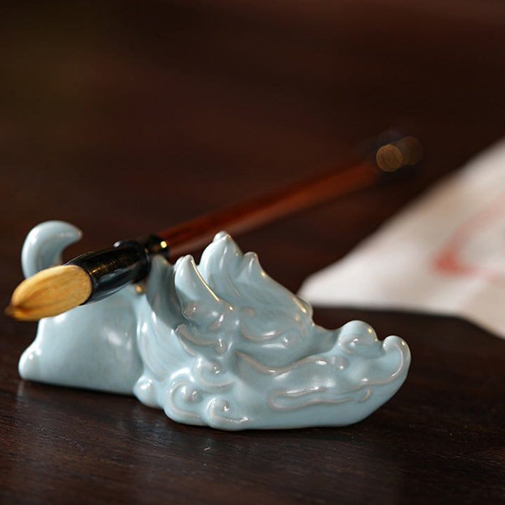 Buddha Stones Rok Smoka Szczęście Ceramiczna Herbata Zwierzę Dom Figurka Dekoracja