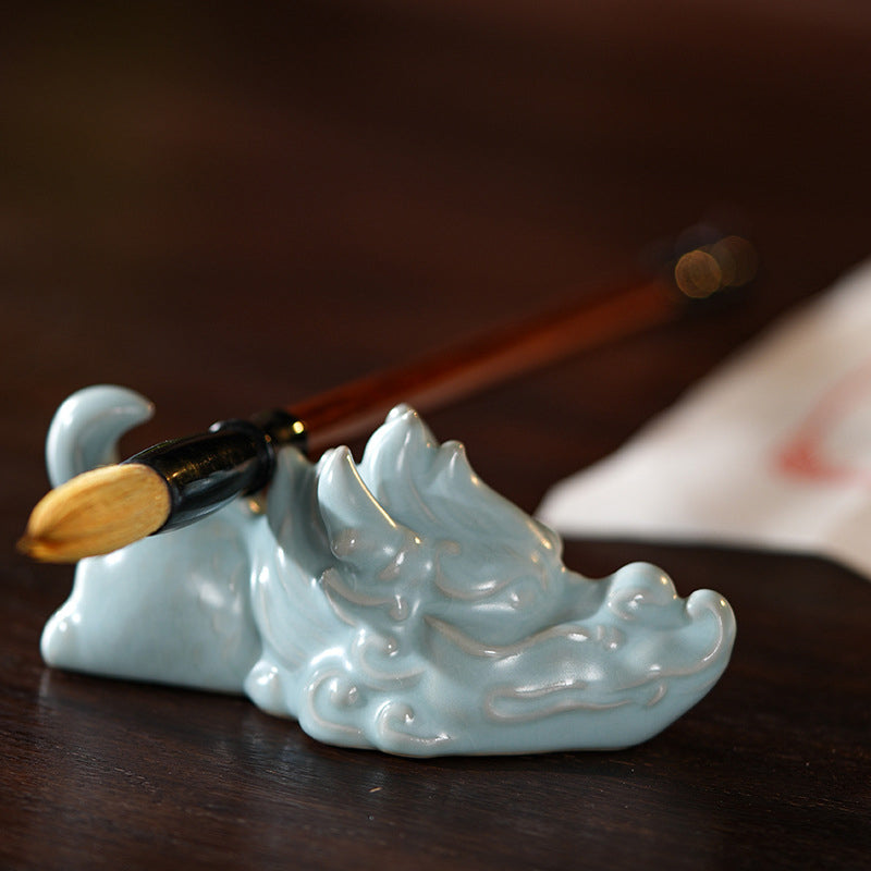 Buddha Stones Rok Smoka Szczęście Ceramiczna Herbata Zwierzę Dom Figurka Dekoracja
