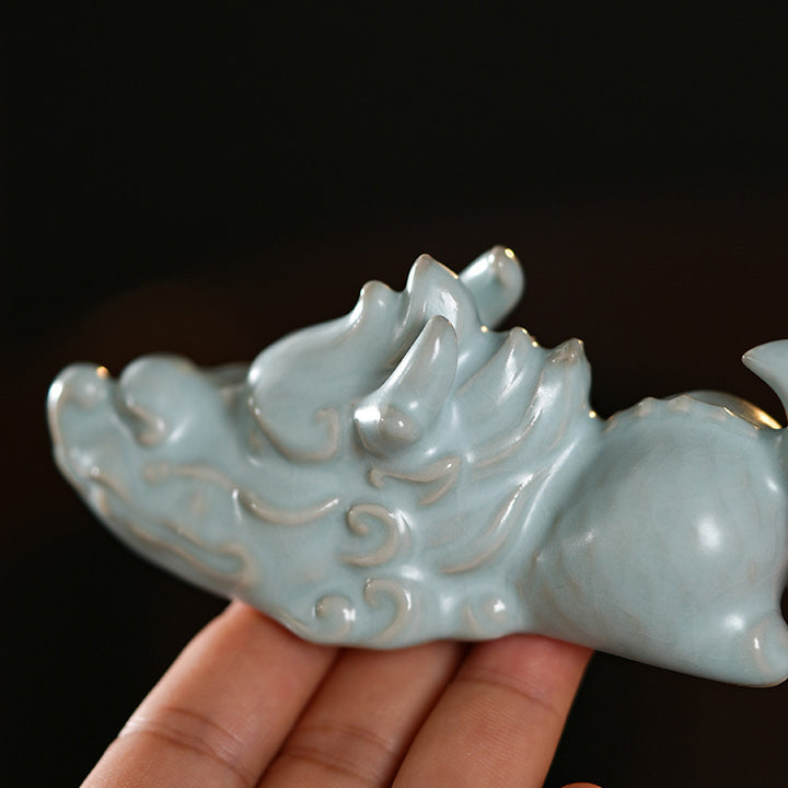 Buddha Stones Rok Smoka Szczęście Ceramiczna Herbata Zwierzę Dom Figurka Dekoracja
