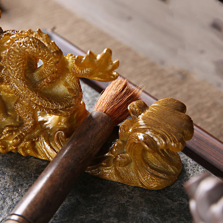 Buddha Stones Rok Smoka Zmieniający Kolor Żywicy Koń Szczęście Herbata Domowa Figurka Dekoracja