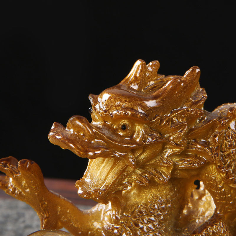Buddha Stones Rok Smoka Zmieniający Kolor Żywicy Koń Szczęście Herbata Domowa Figurka Dekoracja