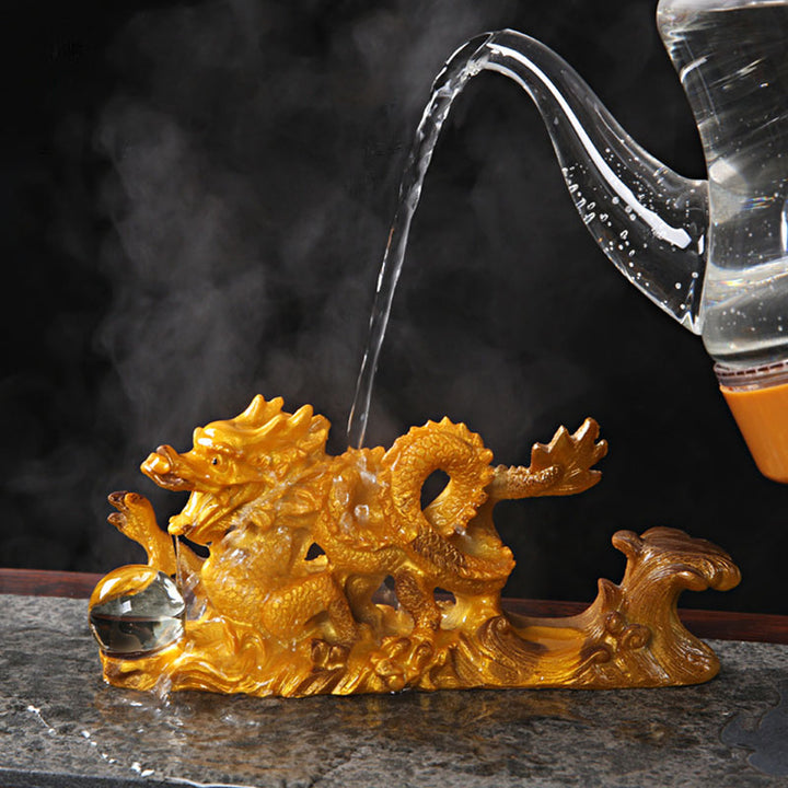 Buddha Stones Rok Smoka Zmieniający Kolor Żywicy Koń Szczęście Herbata Domowa Figurka Dekoracja - image 6
