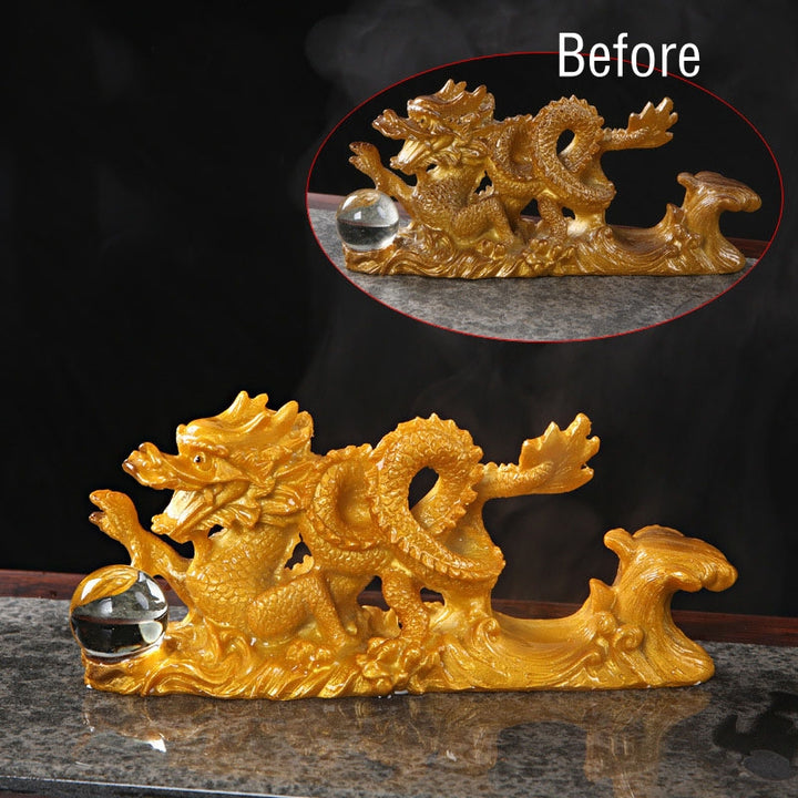 Buddha Stones Rok Smoka Zmieniający Kolor Żywicy Koń Szczęście Herbata Domowa Figurka Dekoracja