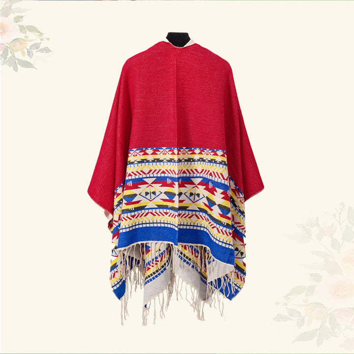 Buddha Stones Tybetański Szal Kolorowa Geometria Zimowy Przytulny Podróżny Szalik Otulacz - image 24