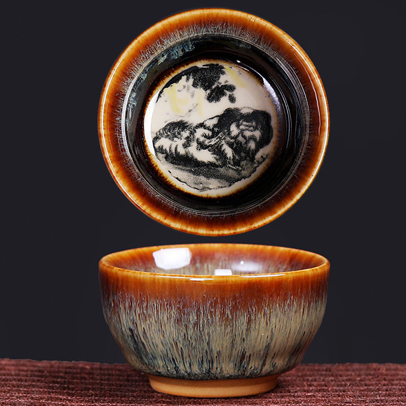 Buddha Stones 12 Chiński wzór zodiaku Ceramiczna filiżanka do herbaty Kung Fu Jian Chińska filiżanka do herbaty Zhan 73 ml