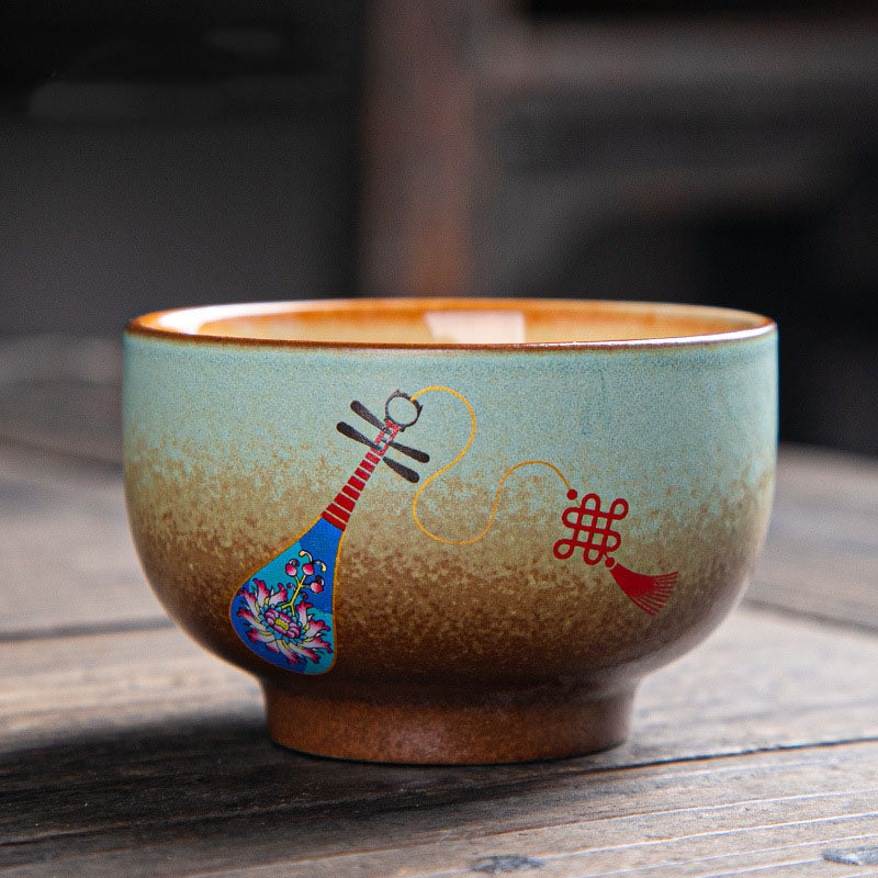 Buddha Stones Kolorowe Jelenie Pipa Śnieg Kwiaty Śliwki Góry Rzeki Ptak Ceramiczna Filiżanka Kung Fu Filiżanka Miska