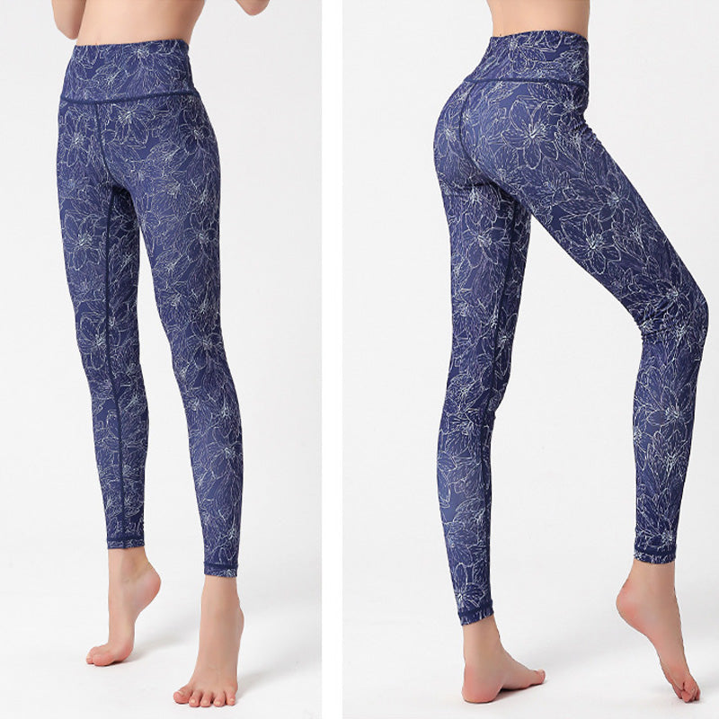 Buddha Stones Kwiaty Liście Ptaki Nadruk Spodnie Sportowe Fitness Joga Legginsy Damskie Spodnie do Jogi - image 17
