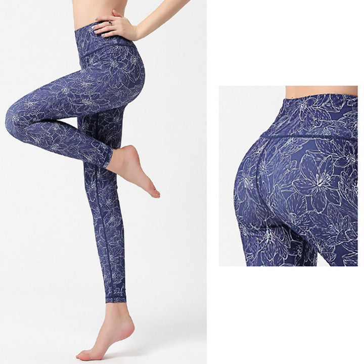 Buddha Stones Kwiaty Liście Ptaki Nadruk Spodnie Sportowe Fitness Joga Legginsy Damskie Spodnie do Jogi - image 18