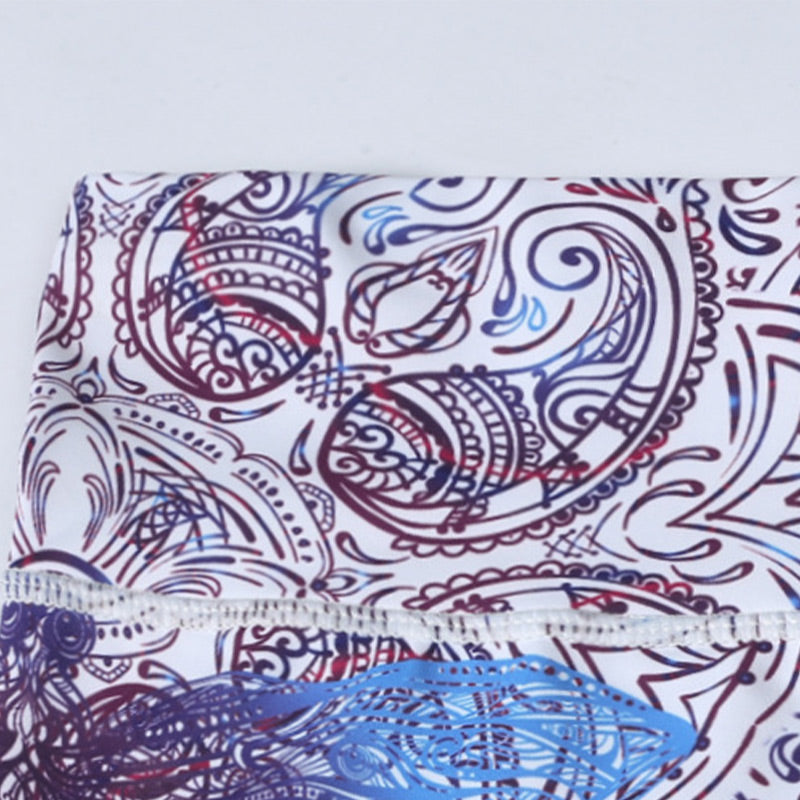 Buddha Stones Kwiaty Liście Ptaki Nadruk Spodnie Sportowe Fitness Joga Legginsy Damskie Spodnie do Jogi - image 11