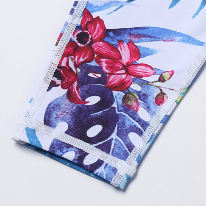 Buddha Stones 2 szt. Słonecznikowe kwiaty liście nadruk spodnie sportowe fitness joga damskie zestawy do jogi - image 17