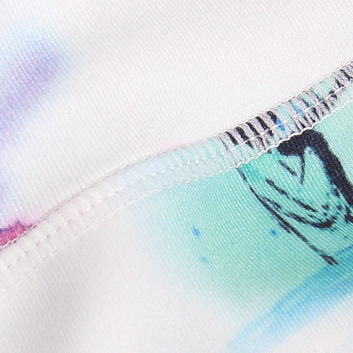 Buddha Stones Różowy Kwiat Biały Kolorowy Atrament Biały Nadruk Legginsy Sport Fitness Joga Damskie Spodnie - image 14