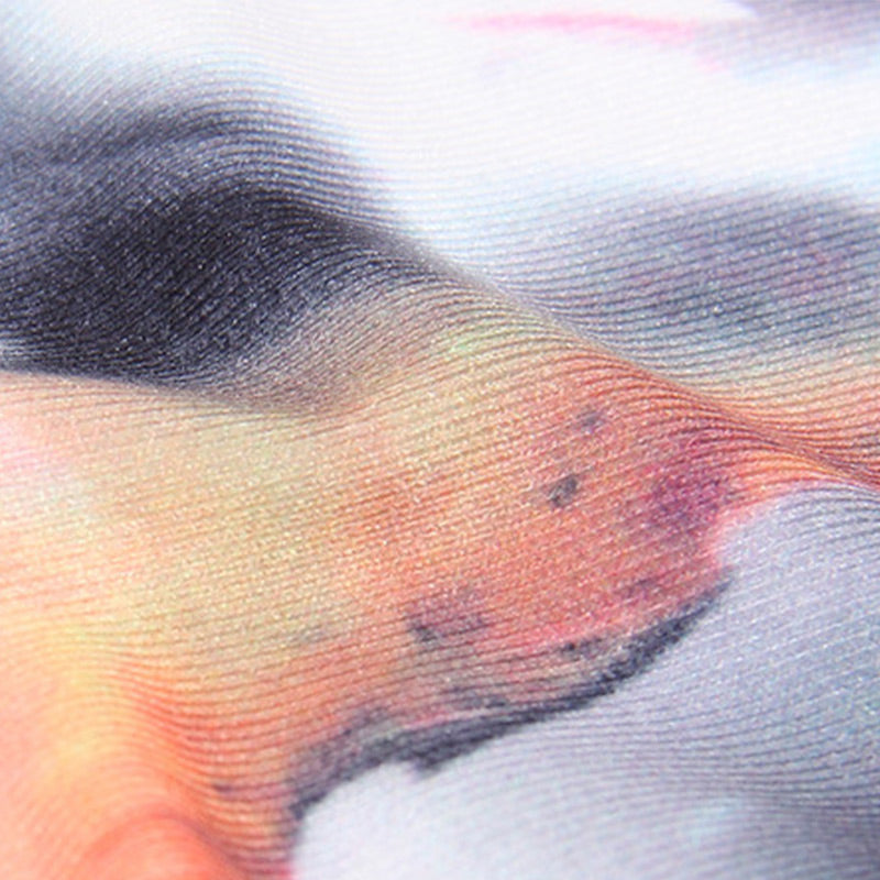 Buddha Stones Różowy Kwiat Biały Kolorowy Atrament Biały Nadruk Legginsy Sport Fitness Joga Damskie Spodnie - image 13