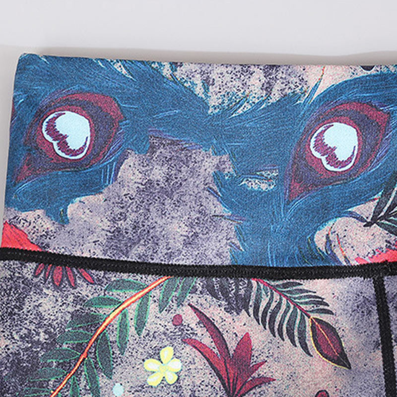 Buddha Stones Czerwone Niebieskie Pawie Pióra Spodnie Sportowe Fitness Joga Legginsy Damskie Spodnie do Jogi - image 8