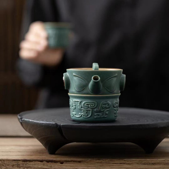 Buddha Stones Sanxingdui Ceramiczny Filiżanka Kung Fu Filiżanka Do Herbaty Z Torbą