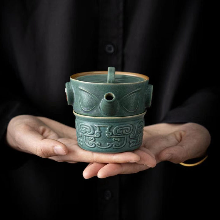Buddha Stones Sanxingdui Ceramiczny Filiżanka Kung Fu Filiżanka Do Herbaty Z Torbą