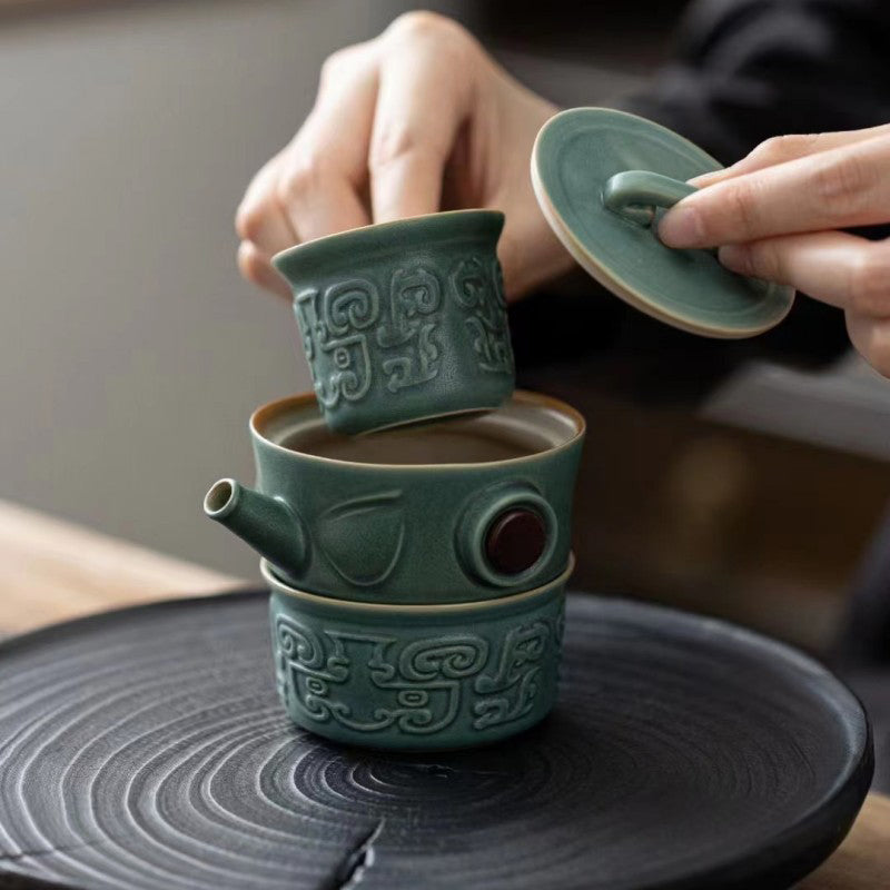 Buddha Stones Sanxingdui Ceramiczny Filiżanka Kung Fu Filiżanka Do Herbaty Z Torbą