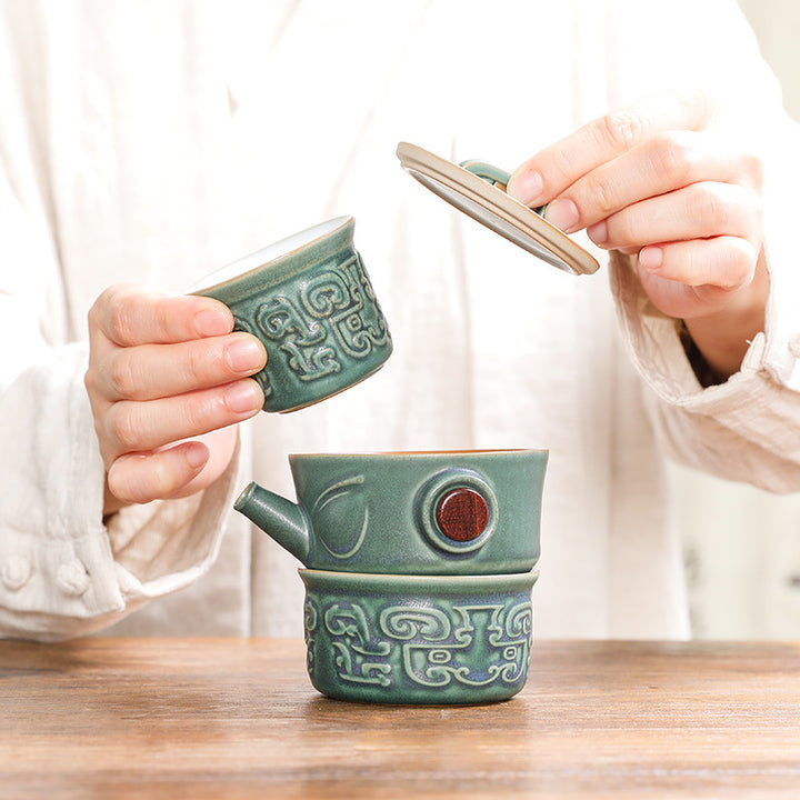 Buddha Stones Sanxingdui Ceramiczny Filiżanka Kung Fu Filiżanka Do Herbaty Z Torbą