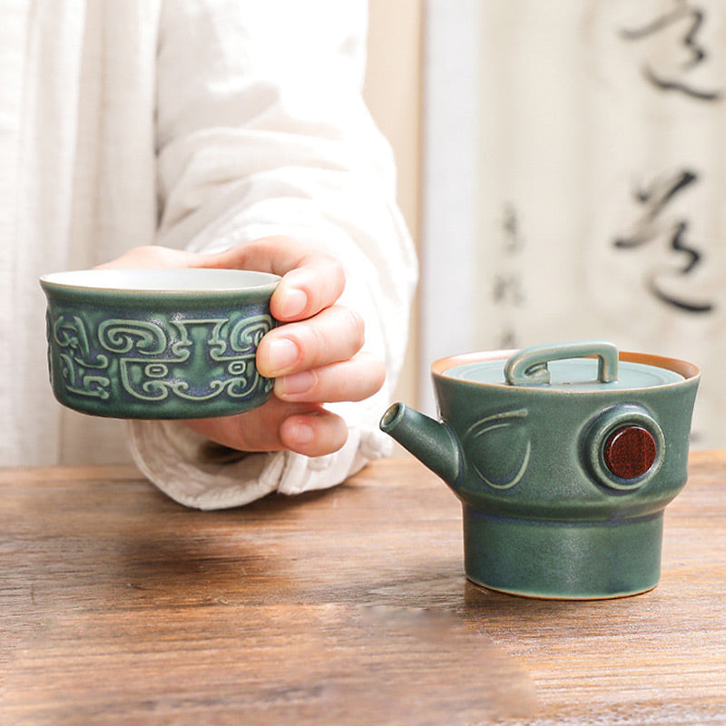 Buddha Stones Sanxingdui Ceramiczny Filiżanka Kung Fu Filiżanka Do Herbaty Z Torbą