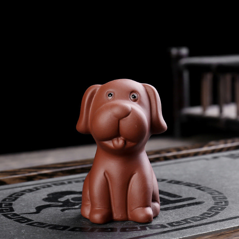 Buddha Stones Chiński Zodiak Fioletowa Glina Bogactwo Ceramiczna Herbata Zwierzę Dom Figurka Dekoracja