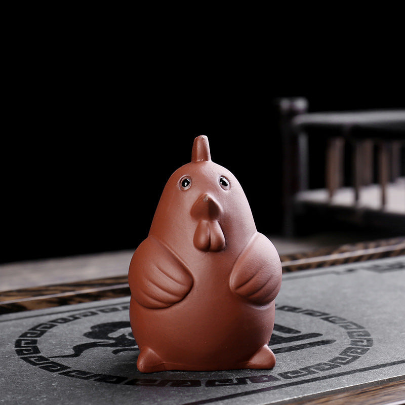 Buddha Stones Chiński Zodiak Fioletowa Glina Bogactwo Ceramiczna Herbata Zwierzę Dom Figurka Dekoracja