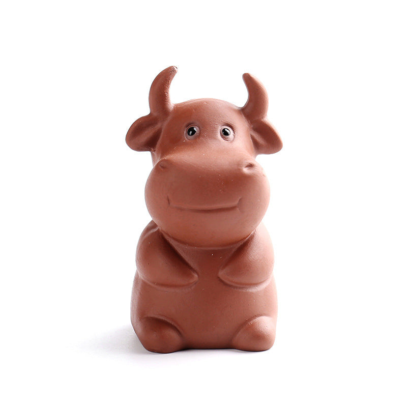 Buddha Stones Chiński Zodiak Fioletowa Glina Bogactwo Ceramiczna Herbata Zwierzę Dom Figurka Dekoracja