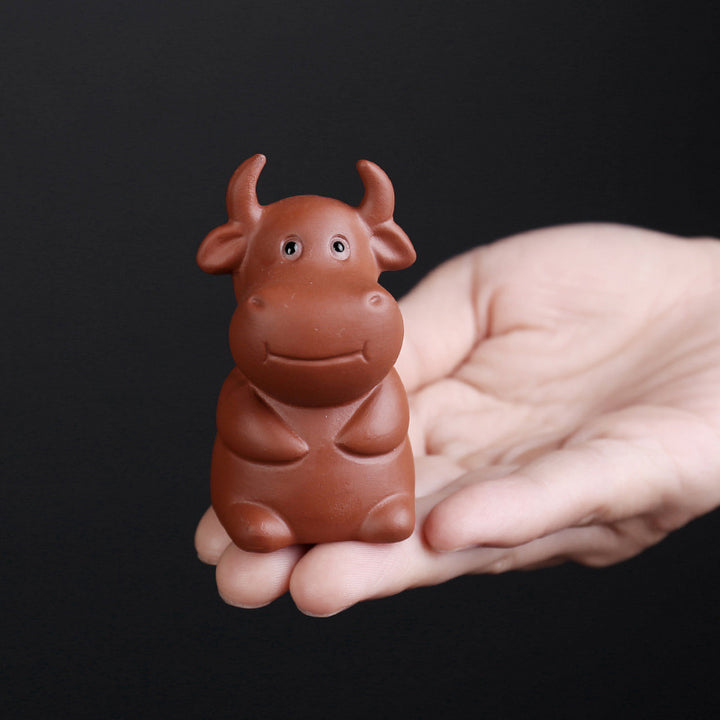 Buddha Stones Chiński Zodiak Fioletowa Glina Bogactwo Ceramiczna Herbata Zwierzę Dom Figurka Dekoracja