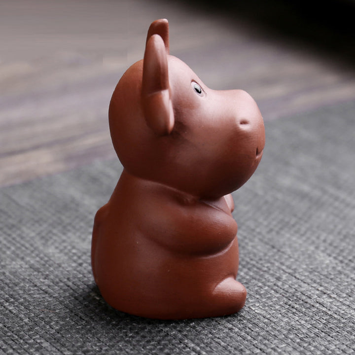 Buddha Stones Chiński Zodiak Fioletowa Glina Bogactwo Ceramiczna Herbata Zwierzę Dom Figurka Dekoracja