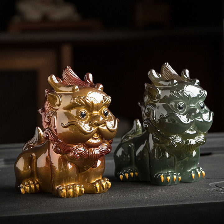 Buddha Stones Zmieniające Kolor Małe PiXiu Żywica Herbata Zwierzę Bogactwo Dom Figurka Dekoracja - image 1