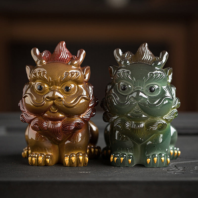 Buddha Stones Zmieniające Kolor Małe PiXiu Żywica Herbata Zwierzę Bogactwo Dom Figurka Dekoracja - image 20