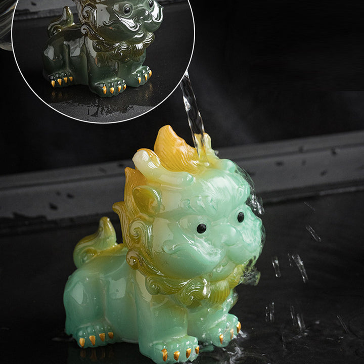 Buddha Stones Zmieniające Kolor Małe PiXiu Żywica Herbata Zwierzę Bogactwo Dom Figurka Dekoracja