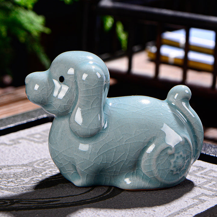 Buddha Stones Chiński Zodiak Bogactwo Ceramiczna Herbata Zwierzę Dom Figurka Dekoracja - Pies 9cm*5cm*6cm - image 24